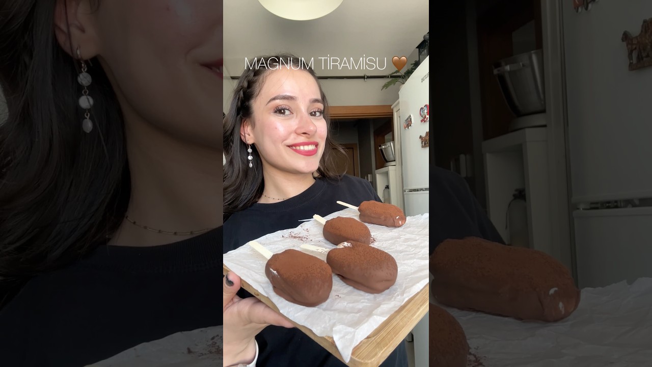 Magnum tiramisu tarifii😍-%35 yağlı krema-3 yemek kaşığı labne-kedi dili-çikolata