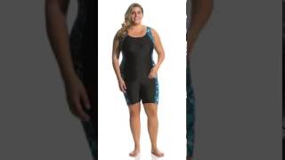 Waterpro Women's Plus Size Tropics Splice Unitard | SwimOutlet.com
