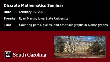 Ryan Martin: Counting paths, cycles, and other subgraphs in planar graphs