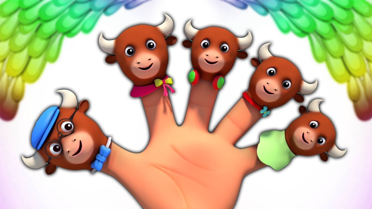 famiglia dito toro | Filastrocche | Bulls Finger Family | Musica per Bambini | Farmees Italiano