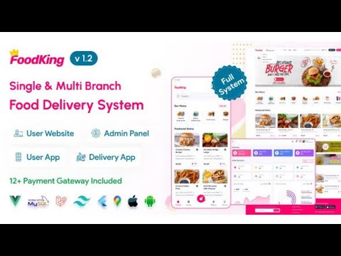 FoodKing Restaurant Food Delivery System with Admin Panel Delivery Man App Restaurant POS