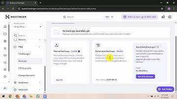 How To Enable Auto Backup in Hostinger