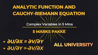 Analytic Function | Complex Variables | Mumbai University | Engineering Maths 3 | One Problem