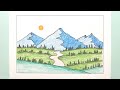 Drawing mountain scenery