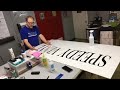 Wet Applying a LARGE 651 decal! Our store sign