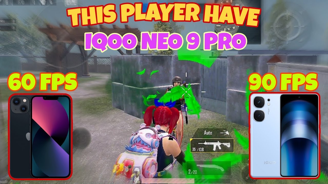I PHONE 13 VS IQOO NEO 9 PRO • 60 FPS :VS: 90 FPS • 1V1 BATTLE WITH ...