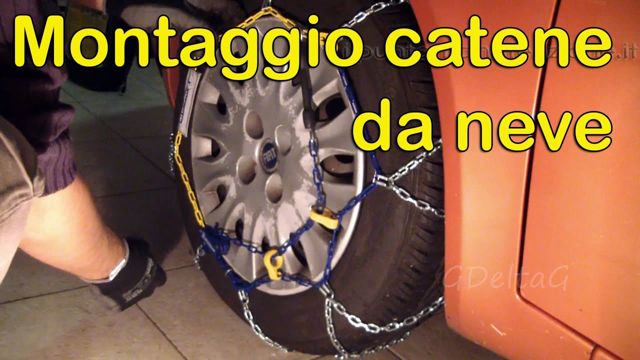 Come montare catene da neve (how to mount snow chains sub) - YouTube