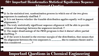 MCQ Questions Bioinformatics Statistical Significance Sequence Alignment with Answers