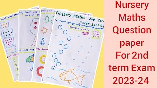 Nursery Maths Question Paper For 2nd term Exam / Nursery class maths/ Nursery class teaching