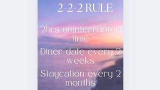 2-2-2 RULE to keep marriage alive