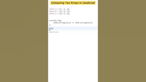 How to Compare Two Arrays in JavaScript 💻 #javascript