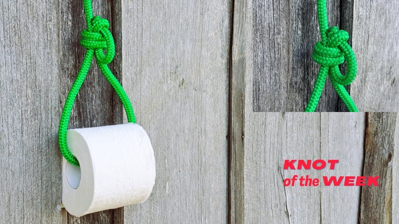 Quick Release / Easy Change Paper Towel or Toilet Paper Holder out of Rope  - Camping Tips and Tricks 