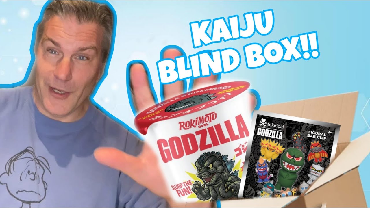 Распаковка закрытой коробки с Годзиллой — номер 2 (фигурки от Rokimoto Ramen, чиби-версия Годзилл...