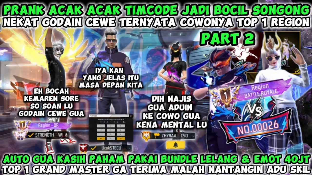 PART 2 GODAIN CEWE ORANG TERNYATA COWO NYA TOP 1 REGOIN RANK😱GUA DIHINA BOT POLOSAN AUTO KASIH PAHAM