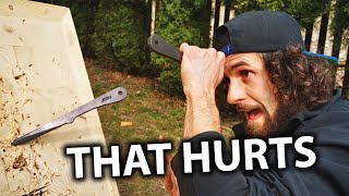 10 WAYS To Get Hurt While THROWING KNIVES