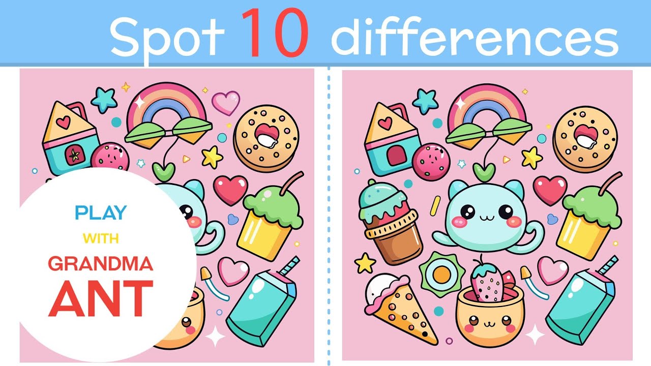 Намери разликите | Пъзел за деца | Spot the difference | Doodles | Puzzle | Play with Grandma Ant