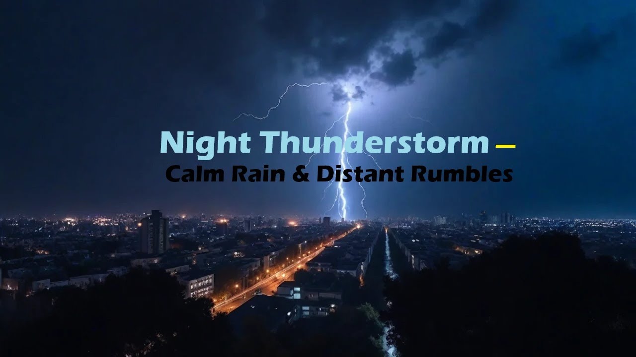 🌩️Night Thunderstorm — Calm Rain & Distant Rumbles - YouTube