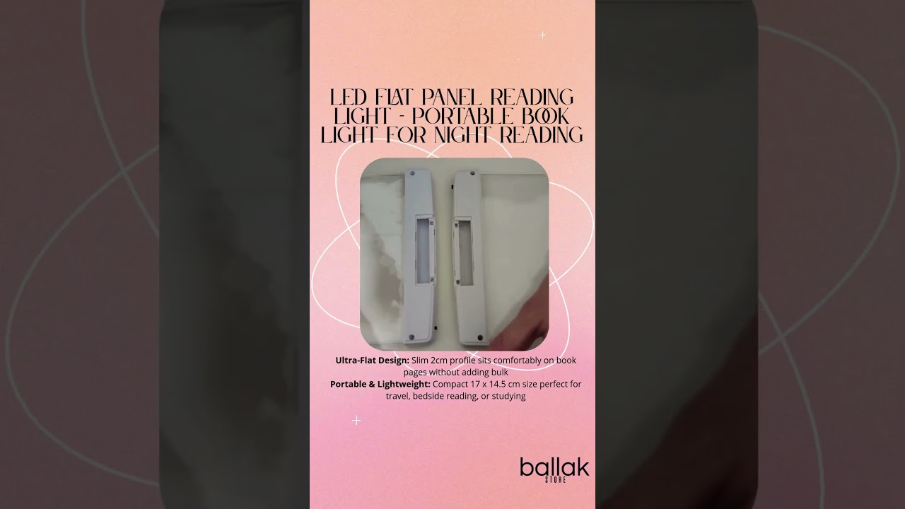 LED Flat Panel Reading Light   Portable Book Light for Night Reading 