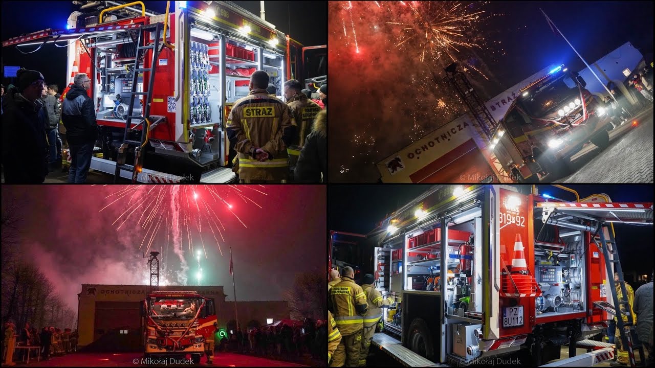 Huczne powitanie nowej Scanii w OSP Biskupice 
