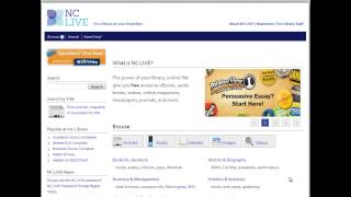 Using NC LIVE for Research, Part One: The Basic Search (2013)