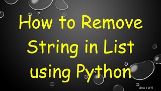 How to Remove String in List using Python