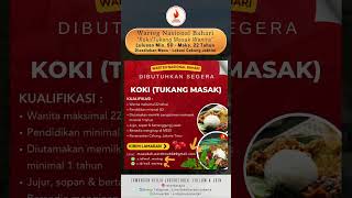 Lowongan Kerja Kokitukang Masak Warteg Nasional Bahari  Lowongan Kerja Jakarta