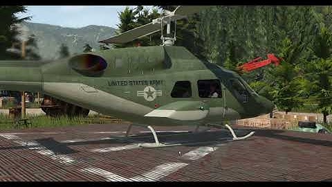 X-Plane 11 - 222UT Helicopter Landing at Quatam River Airport (outdated early version)