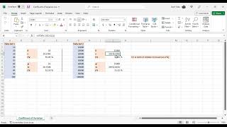Microsoft Excel Coefficient of Variation