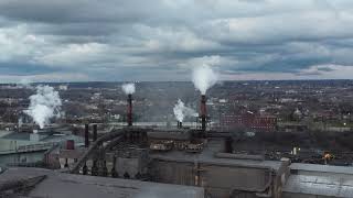 Drone flight over part of Cleveland&#39;s thriving &quot;Industrial Valley&quot;. Still making steel in the USA!