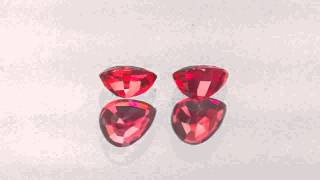 2.08-Carat Matched Pair of Pear-Shaped Unheated Burma Rubies