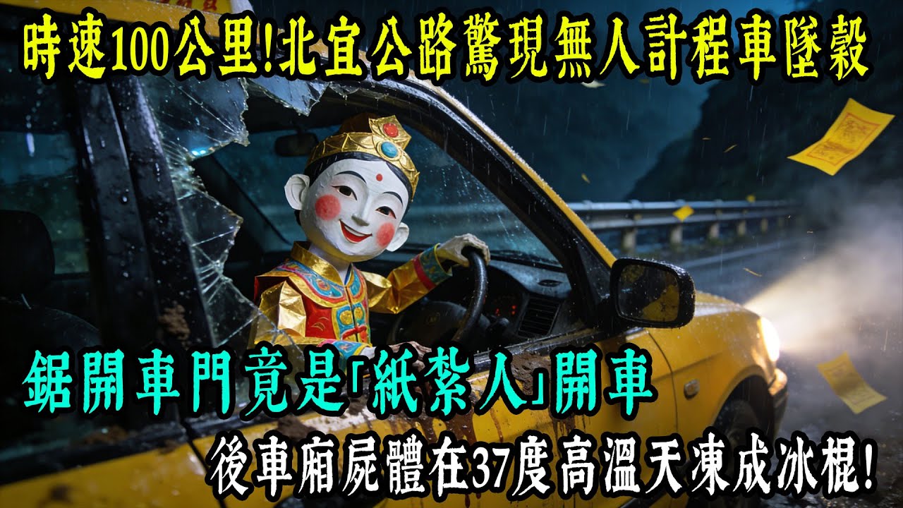 【老王故事會】時速100公里！北宜公路驚現無人計程車墜穀，鋸開車門竟是「紙紮人」開車，後車廂屍體在37度高溫天凍成冰棍！#原創 #情感 #民間故事 #真實故事 #中老年生活 #台灣