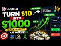 "🔥 LIVE! $100 to $1000 in 1 Hour on Quotex! (Proof and Strategy Inside)"