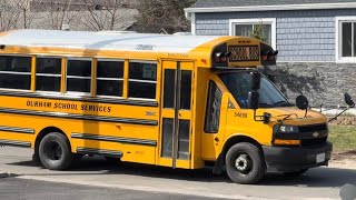 Durham School Services 2024 Chevy Thomas Minotour DRW School Bus 54696 Passing By