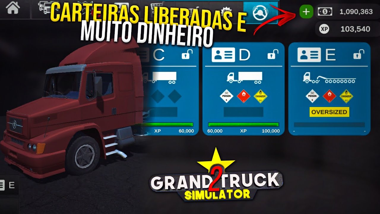 GRAND TRUCK SIMULATOR 2- MOD DINHEIRO INFINITO E CARTEIRA C TUDO LIBERADO  #QUARENTENAGAMES 