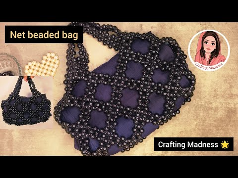 Net Beaded Bag | Part 2 | How to make a net beaded bag with zig zag pattern 👜👝