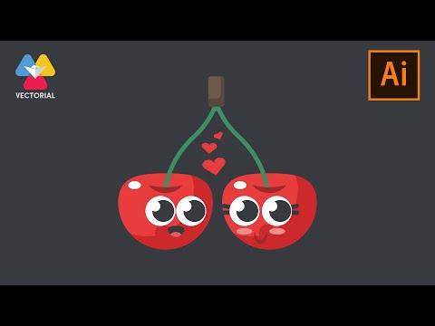 Cherries character tutorial in Adobe Illustrator