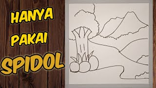 Cara Menggambar Pemandangan Simple Untuk Pemula Pakai Spidol