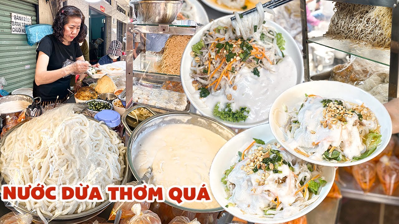 Chiều nào khách cũng vây kín xe BÁNH TẰM chan ngập nước cốt dừa, núp hẻm nhỏ thâm niên hơn 42 năm