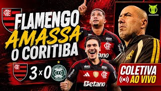 FLAMENGO AMASSA O CORITIBA - COLETIVA AO VIVO DO TÉCNICO LEONARDO JARDIM