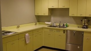 Cool Retro Refrigerator For Sale 1960 GE Combination in Yellow Geneva Kitchen
