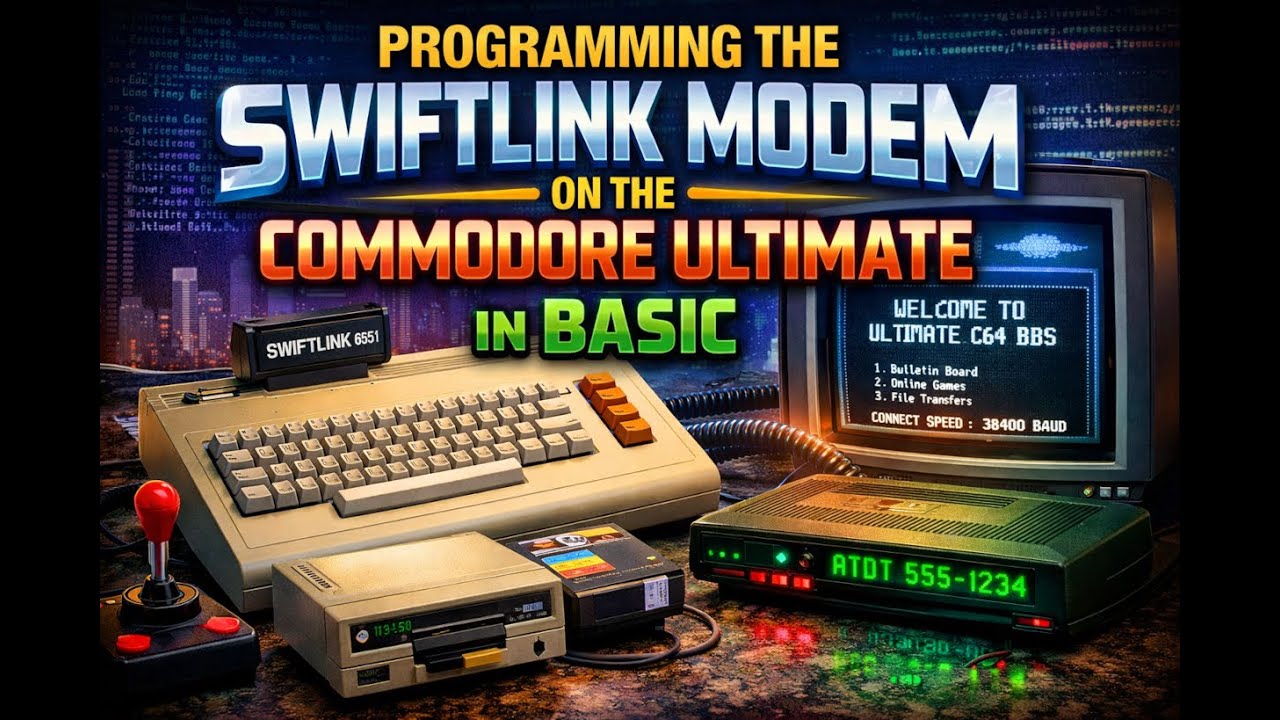 Программирование модема Swiftlink на Commodore Ultimate 64.