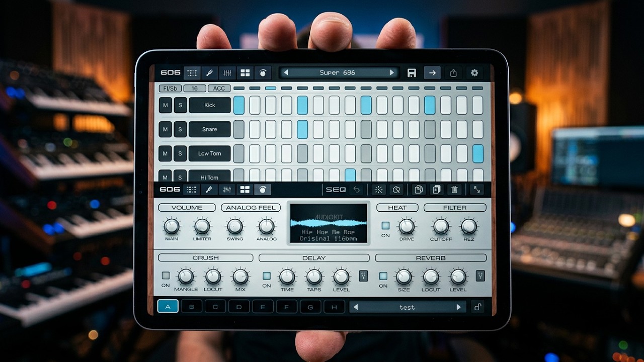 SUPER 606 by AudioKit - Classic Synth Drum Machine + Drum Code