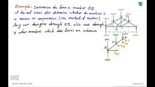 51 Method of sections for truss analysis - Example 2