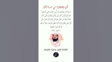 الآية (260)من سورة البقرة//القارئ الشيخ سعود الشريم.