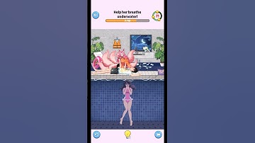 Brain Up: Drama puzzle game - Level 14 - Help her breathe underwater.