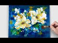 Simple flowers /아크릴화 /acrylic painting for beginner /how to paint abstract flower / Lily 백합 그리기/ #2