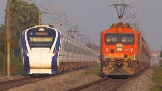 VANDE BHARAT Overtakes AMRIT BHARAT Express &amp; Accelerates To 130 KMPH | Indian Railways