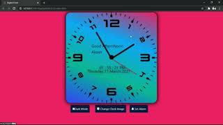 Made Analog Clock With Alarm Feature Using HTML5,CSS3,Javascript and Bootstrap(Only For Desktop).