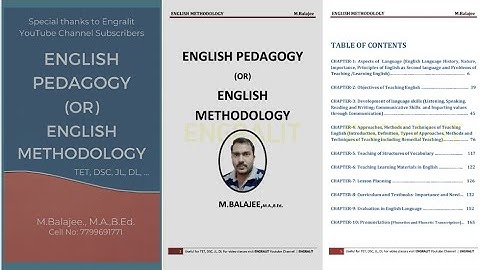 ENGLISH METHODOLY PDF BOOK | 7799691771 | TET, DSC, JL, DL, PGT, TGT, SGT, GURUKULAS |