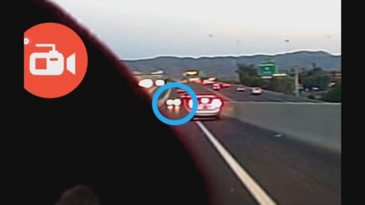 Woman records wrong-way driver on dash cam - YouTube